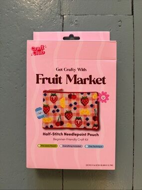 Kids craft club Fruit Market Needlepoint Pouch Kit NWT